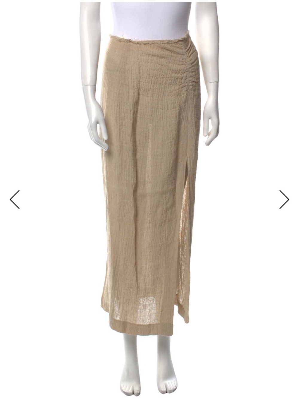 Nanushka Beige Gauze Maxi Skirt SZ S